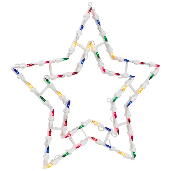 Northlight Lighted Star Christmas Window Silhouette Decoration - 16" - Multicolor Lights White {5}