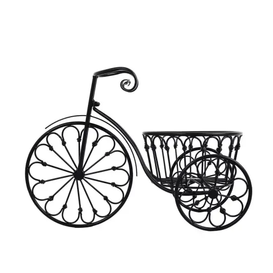 Black 22" Tricycle Plant Stand Metal FLOWER PLANTER HOLDER Party Home Supplies {1}
