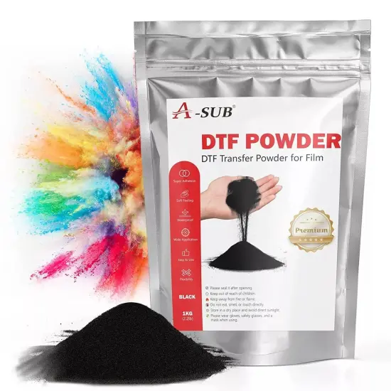A-SUB DTF Powder Black, 2.2 lb Adhesive Sublimation Powder Dark Hot Melt {1}