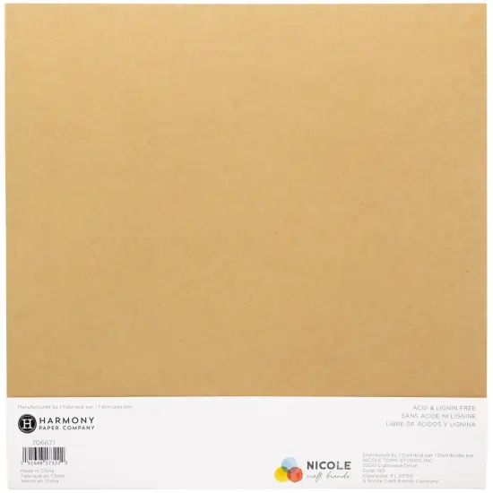 Harmony Hues 65# Cardstock 12"X12" 50/Pkg-Kraft {3}