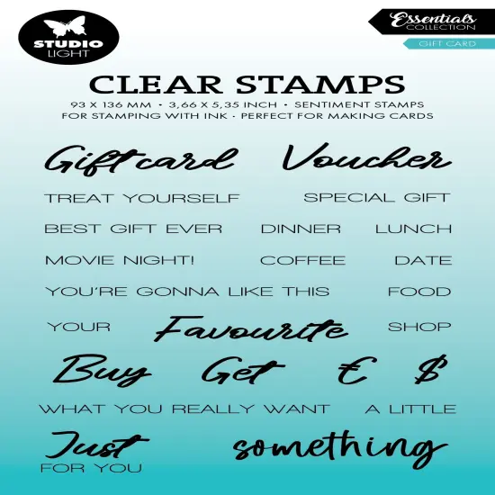 Studio Light Essentials Clear Stamps-Gift Card {1}