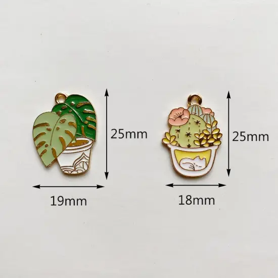 Green Leaves Potted Plant Needle Minders, Magnetic Cactus Flower Needle Nanny, Cross Stitch Embroidery Needlework Accessories {4}