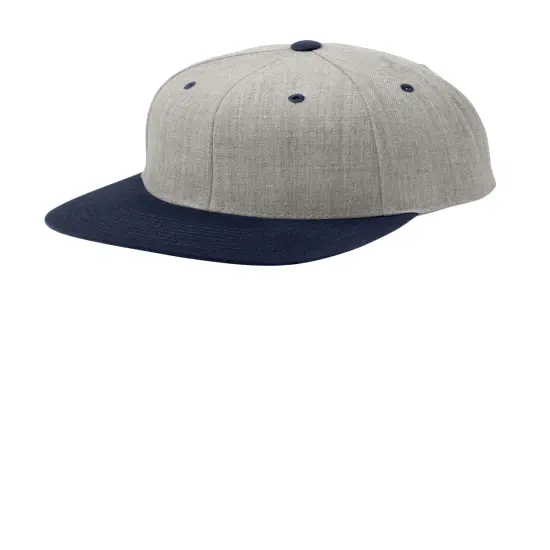 Sport-Tek&reg; YP Classics Flat Bill Snapback Cap Heather Grey/ Black {8}