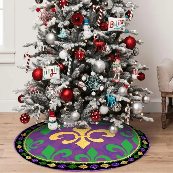 Festival Decorations Holiday Tree Skirt, Tree Mat Holiday Party Supplies Ornaments Indoor Outdoor Decorations 36 in {5}