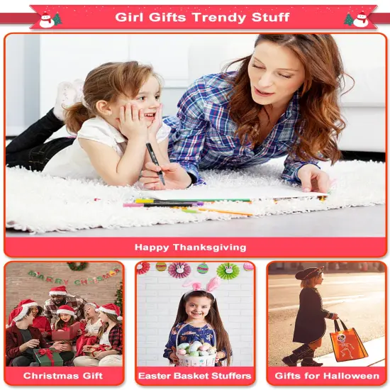 Markers, 12 Glitter Metallic Coloring Doodle Gel Pens, Tween Teen Girl Easter Basket Stuffers Gifts Trendy Stuff, Cute School Art Craft Classroom Supplies Set for Kids Ages 4-16 {3}