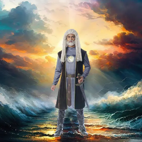 Lord of the Sea Adult Costume Moustache and Beard Set {4}