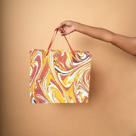 Jumbo Gift Bags 14" X 16" - Pack of 5 by ExpoBazaar Orange/Pink {6}