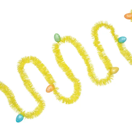 Northlight Tinsel Garland with Easter Eggs - 25' - Yellow {3}