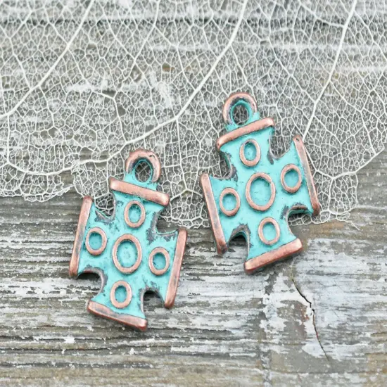 *20* 16x12mm Copper Patina Medieval Cross Charms {3}