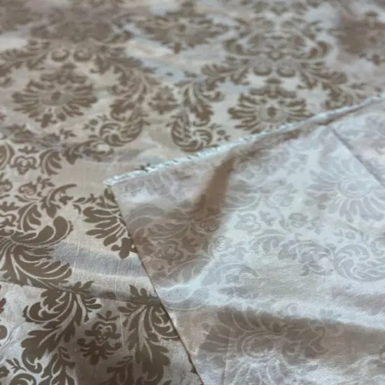 1 Yard Ornate Damask Flocking Taffeta Fabric for Distinctive Decor 58" Width Royal Blue/Black {7}