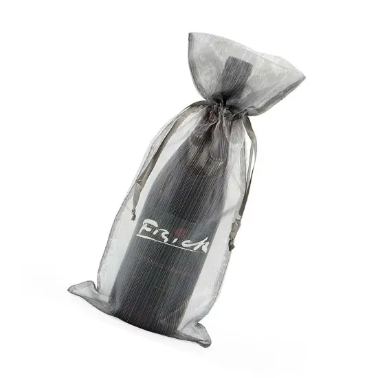 Sophisticated Brushed Organza Wine Bag 6 1/2" x 15" {4}
