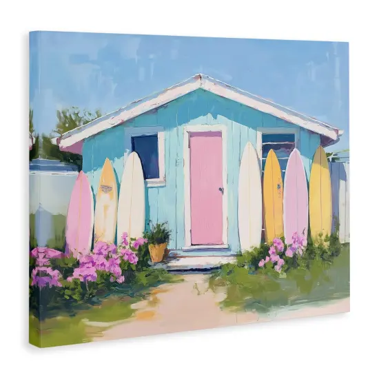 Stupell Industries Cabin with Pastel Surfboards Canvas Design by Arlington Prints {3}