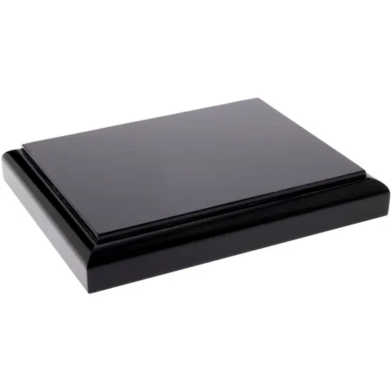 Plymor Black Acrylic Rectangular Display Base with Ogee Edge, 4.5" W x 3.625" D x 0.75" H {2}