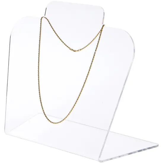 Plymor Clear Acrylic Basic Short Necklace Display Stand, 8.5" W x 4" D x 7.75" H {3}