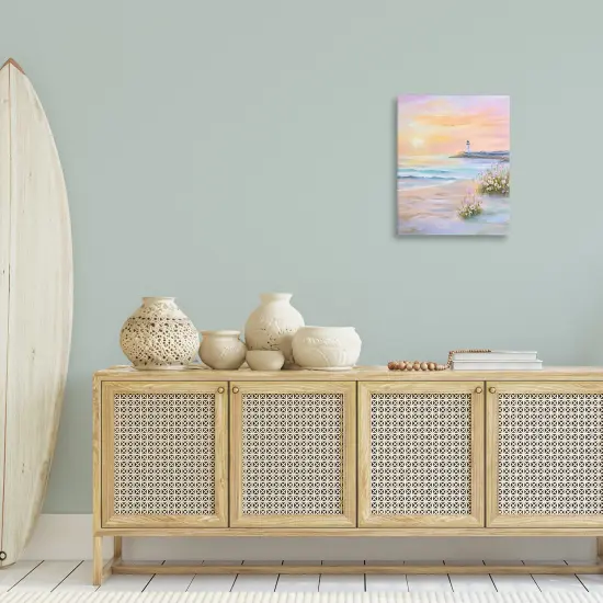 Stupell Industries Warm Sunrise with Distant Lighthouse Canvas Design by Arlington Prints {2}