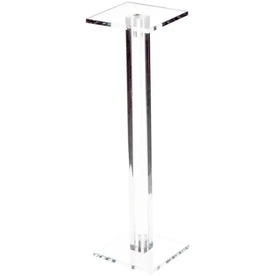 Plymor Clear Acrylic Square Barbell Pedestal Display Riser 10.5 inches (Height) x 3 inches (Width) x 3 inches (Depth) (1/4 inches thick) {2}