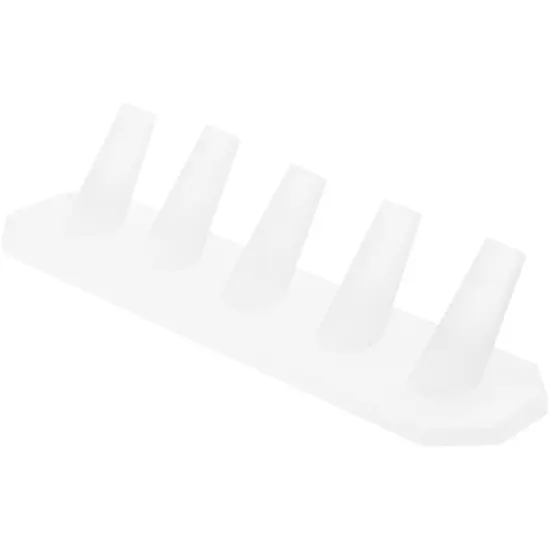Plymor Frosted Acrylic Ring Finger Display, Five, 8.25" W x 2.25" D x 1.75" H {2}