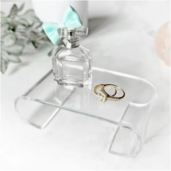 Plymor Clear Acrylic Scroll-Shaped Display Riser, 1.25" H x 4.125" W x 2.5" D (1/8" thick) {3}