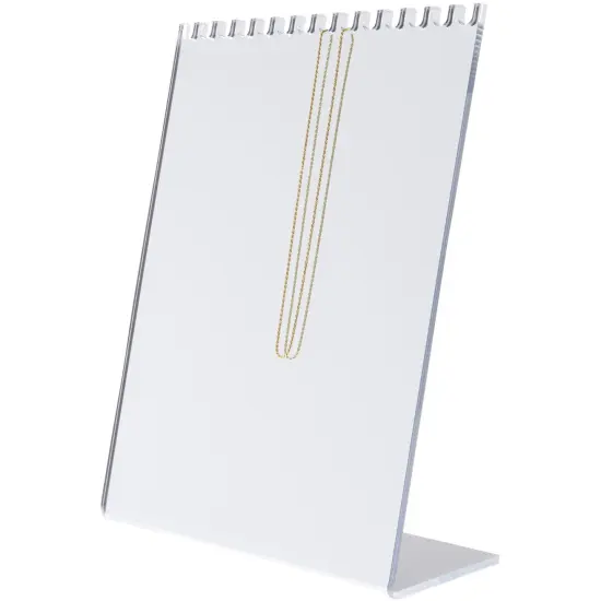 Plymor Frosted Acrylic Necklace Display Stand With Top Hooks, 10.625" W x 4" D x 13.5" H {3}