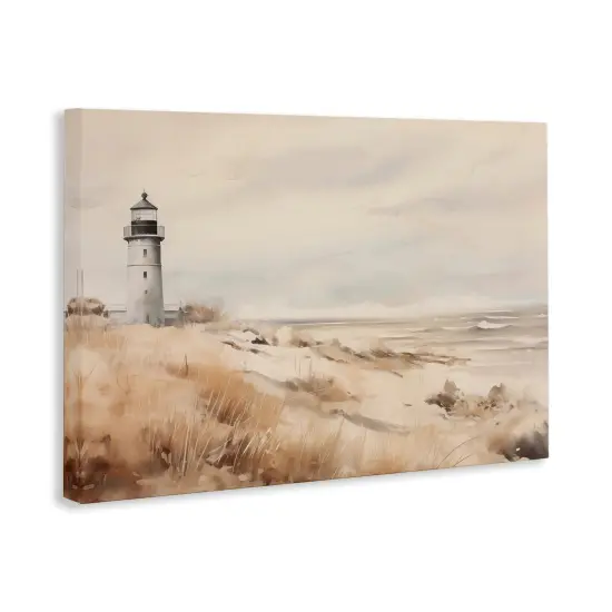 Stupell Industries Distant Lighthouse in Neutral Tones Canvas Design by Arlington Prints {3}
