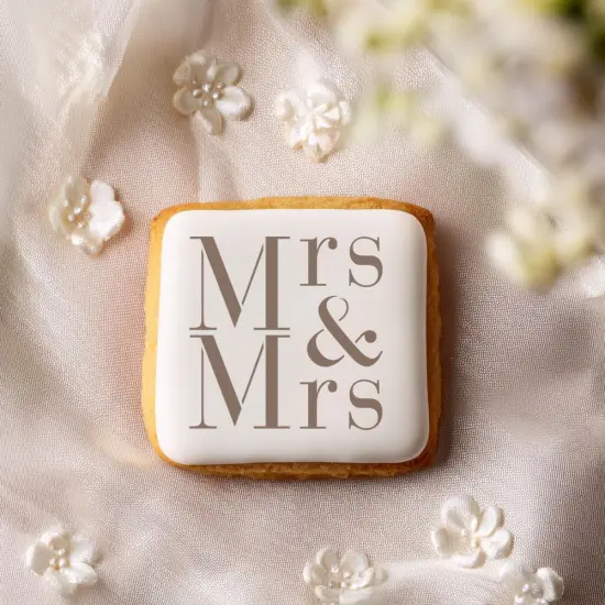 Mrs & Mrs Cookie & Craft Stencil | CM039 by Designer Stencils | Cookie Decorating Tools | Baking Stencils for Royal Icing, Airbrush, Dusting Powder | Craft Stencils for Canvas, Paper, Wood | Reusable Food Grade Stencil {3}