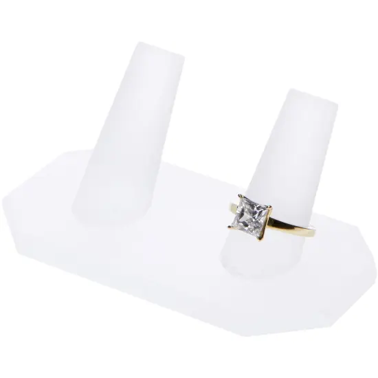 Plymor Frosted Acrylic Ring Finger Display, Double, 3.75" W x 2.25" D x 1.75" H {3}