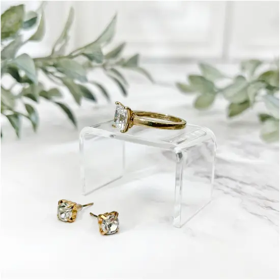 Plymor Clear Acrylic Rectangular Display Riser, 1" H x 1.5" W x 1" D (3/32" thick) {3}