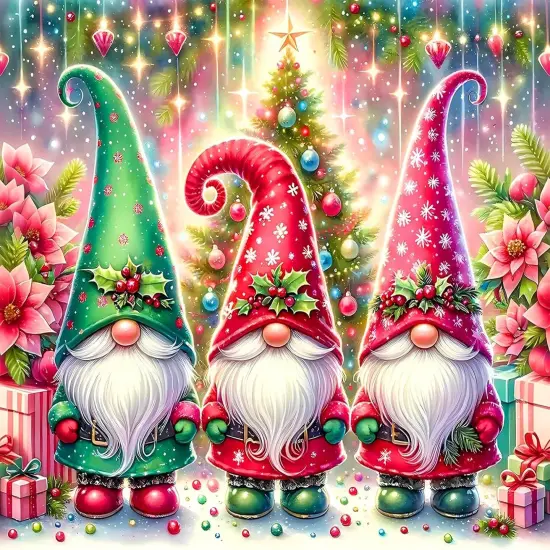 Diamond Art Kits for Adults, Christmas Gnome Diamond Painting Kit (16x12inch) {1}