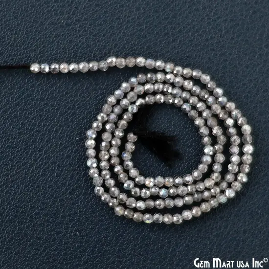 Mistique Labradorite Rondelle Beads, 12.5 Inch Gemstone Strands, Drilled Strung Nugget Beads, Faceted Round, 3-4mm {3}