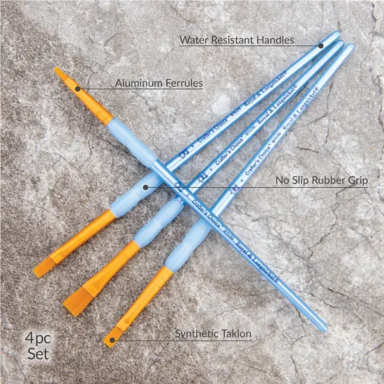 RCC 202 | Crafter's Choice&trade; 4pc Golden Taklon Shader Brush Set {4}