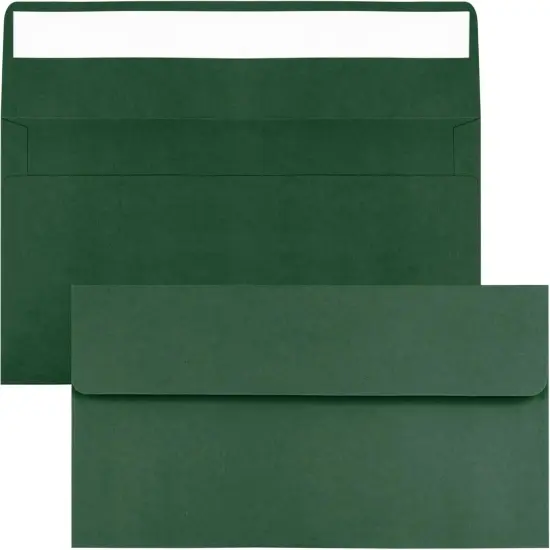 50 Pack Dark Green #10 Business Envelopes, Standard Envelopes Self Seal, 4 1/8 x 9 1/2 Inch Letter Size Business Mailing Envelopes for Checks Invoices Statements Baby Shower Christmas Wedding Birthday {1}