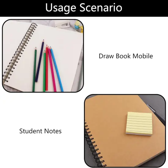 Spiral Sketch Book Large Notebook（Built-in drawing board） Kraft Cover Blank Sketch Pad Wirebound Sketching for Drawing Painting 8.6x11.4-Inch (1 Pack) 200 Pages, 100 Sheets {5}