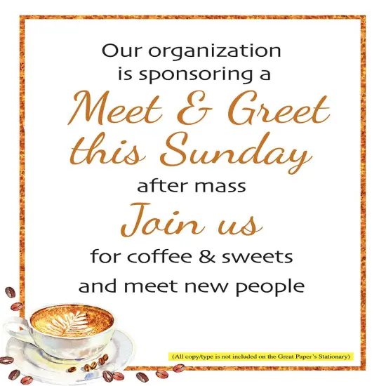 Great Papers! Latte Coffee Beans Letterhead, for Invitations, Announcements and Personal Messages, Printer Friendly 8.5&rdquo;x11&rdquo;, 50 Pack {4}