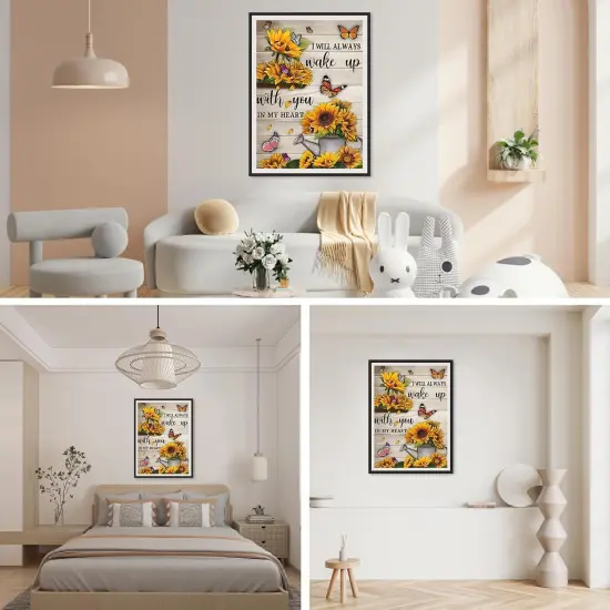 Sunflower Diamond Art Kits for Adults - Butterfly Full Drill Diamond Dots Paintings for Beginners, Round 5D Paint with Diamonds Pictures Gem Art Painting Kits 12x16inch {3}