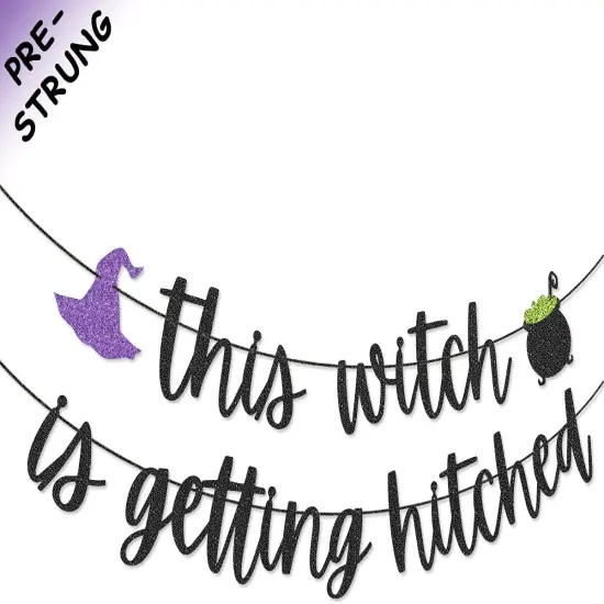 This Witch is Getting Hitched Banner for Halloween Bachelorette Party {2}