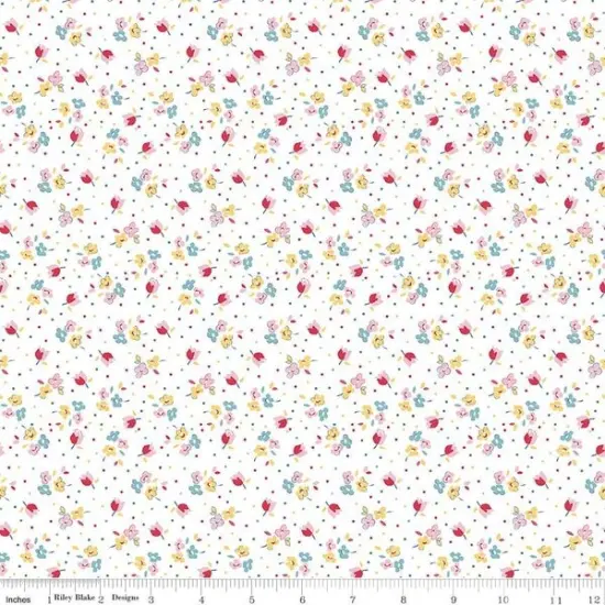 Calico Sweet Rose in White (c16653-white) | Simple Pleasures | American Jane | Riley Blake {1}