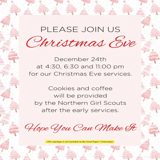 Great Papers! Stationery Holiday Letterhead, Pink Christmas, 8.5"x11", Printer Friendly, 50 Sheets {4}