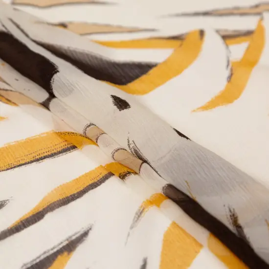 1 Yard Honey Mustard & Wren Painterly Floral Silk Chiffon 54" Wide Lightweight & Sheer Fabric {3}