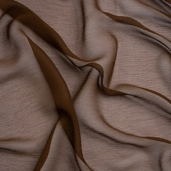 1 Yard Chocolate Crinkled Silk Chiffon Premium Collection 43 inch Width {2}