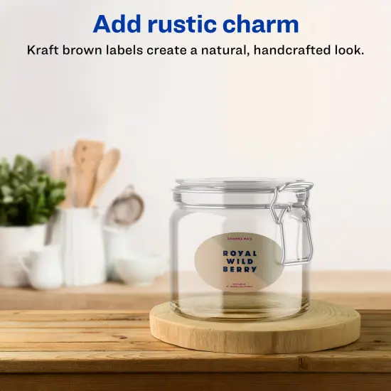 Avery Kraft Brown Oval Labels with Sure Feed, 2" x 3-1/3" {2}