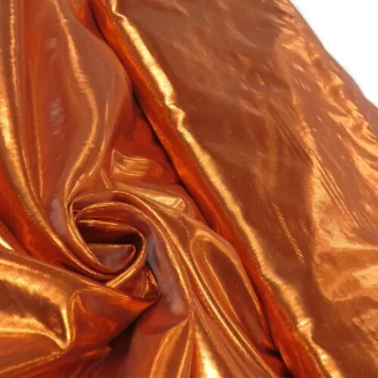 1 Yard Rust Nylon Metallic Tissue Lame Fabric 60 Inches Wide Rich {1}