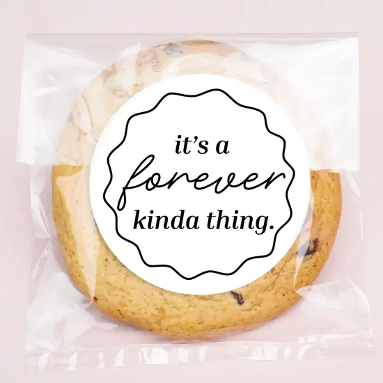 Big Dot of Happiness It's a Forever Kinda Thing Stickers and Clear Cookie Bags, Cellophane Treat Bags 4.25x7 IN for Candy or Baked Goods - 25 Count {1}