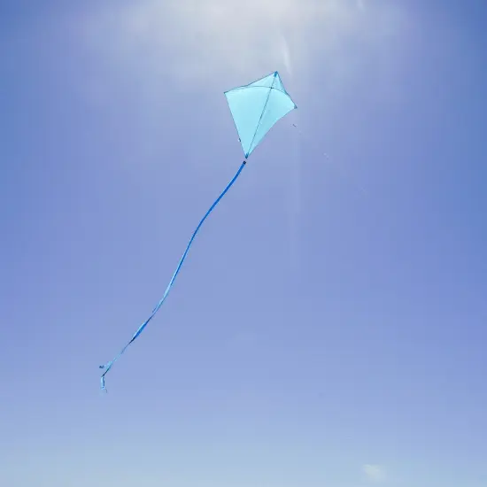 In the Breeze 3294 - Blueberry 30 Inch Diamond Kite - Solid Blue, Fun, Easy Flying Kite {3}