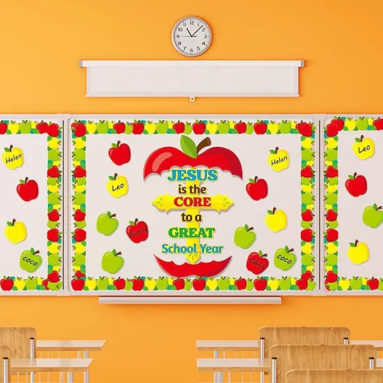 77Pcs Christian Bulletin Board Set - Apple {4}
