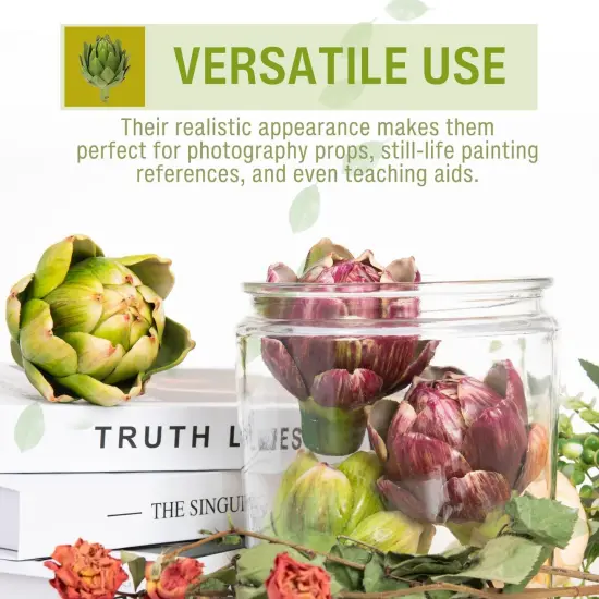 4-Pack Large Green Faux Artichokes - (Green) {4}