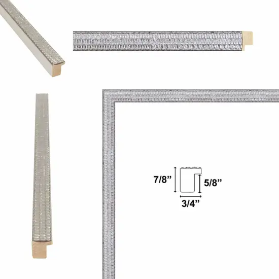 Slim Modern Bright Chrome Silver Pebbled Texture Picture Frame 12x24 frame {5}