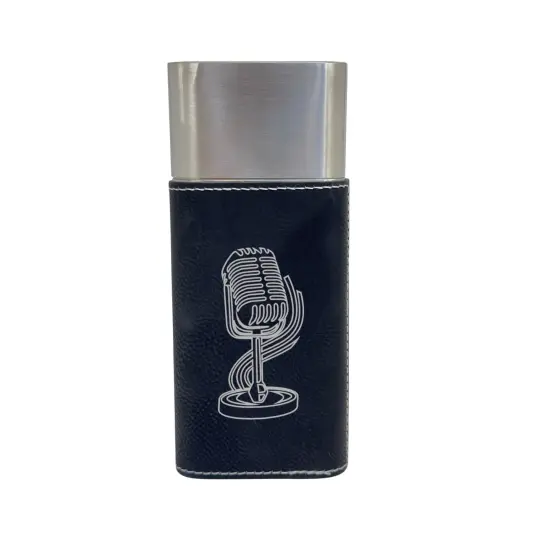 Cigar Case with Cutter - Microphone - Leather Rustic/Silver {2}