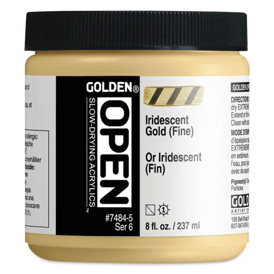 Golden Open Acrylics - Iridescent Gold (Fine), 8 oz Jar {2}