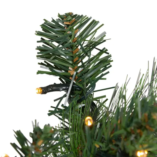 Northlight 6' x 12" Pre-Lit Plaid Bows and Red Berries Artificial Christmas Garland - Warm White Lights Green {7}