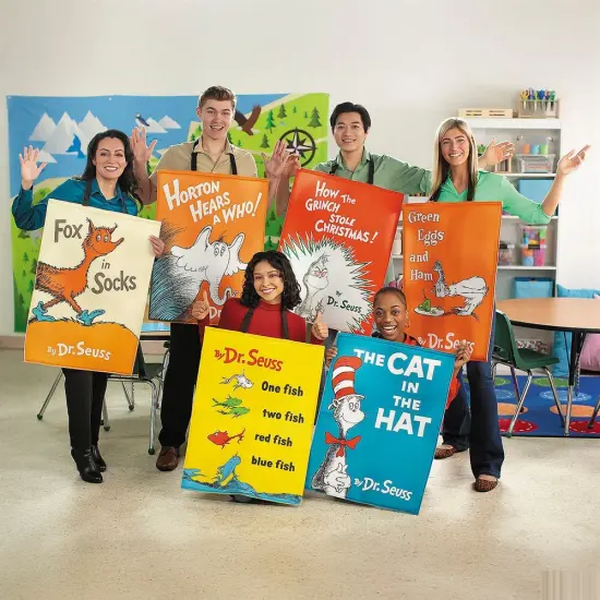 Adults Dr Seuss Cat in the Hat Quick Change Book Cover Costume {4}